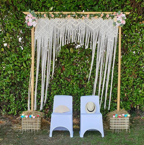 location arche mariage bambou- macramé