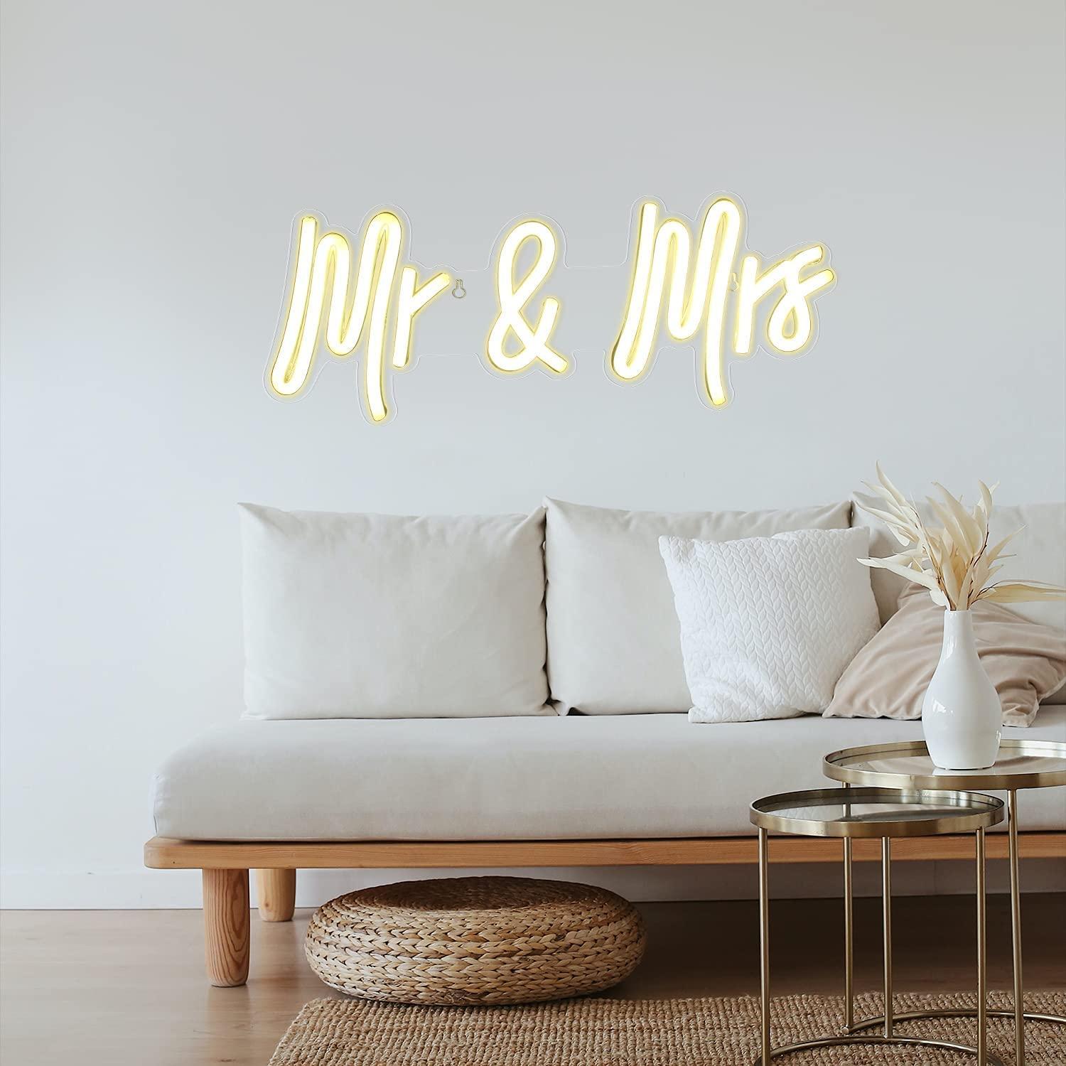 Location de néon Mr & Mrs pour mariage dans la Somme