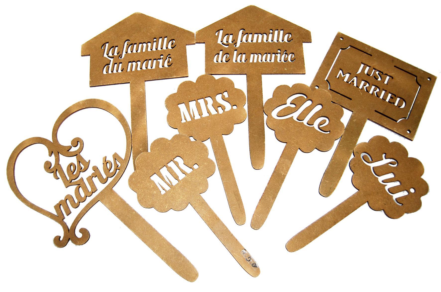 Location pancarte bois divers pour mariage dans les Hauts-de-France